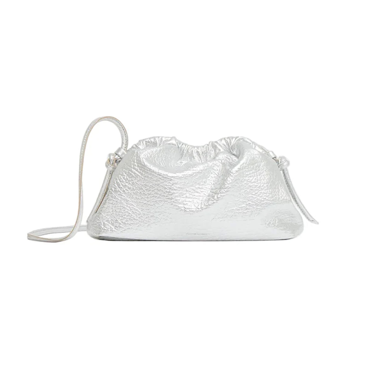 Mini Cloud Clutch in Tumbled Silver