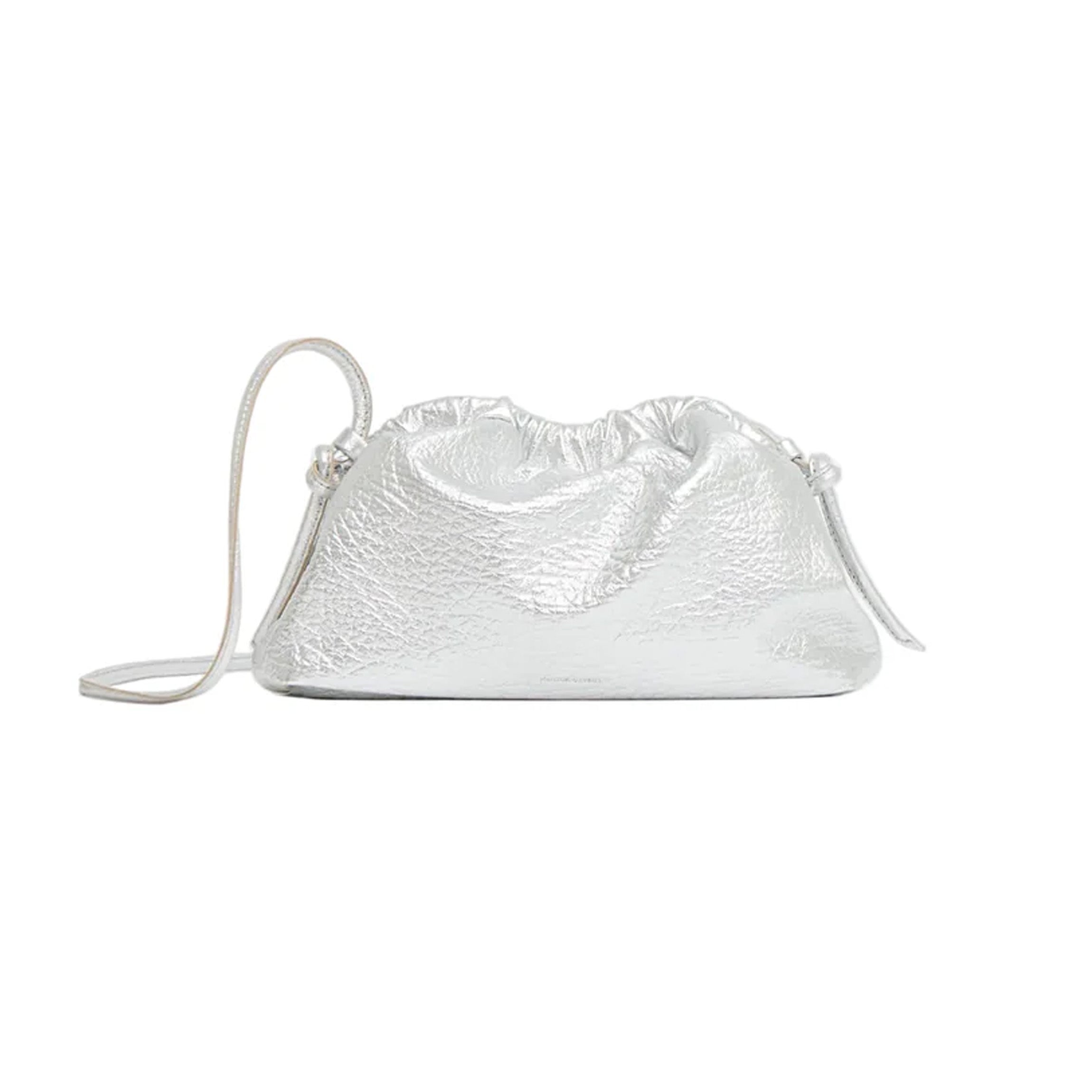 Mini Cloud Clutch in Tumbled Silver