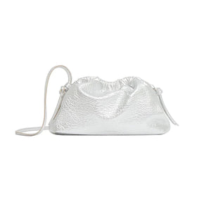 Mini Cloud Clutch in Tumbled Silver