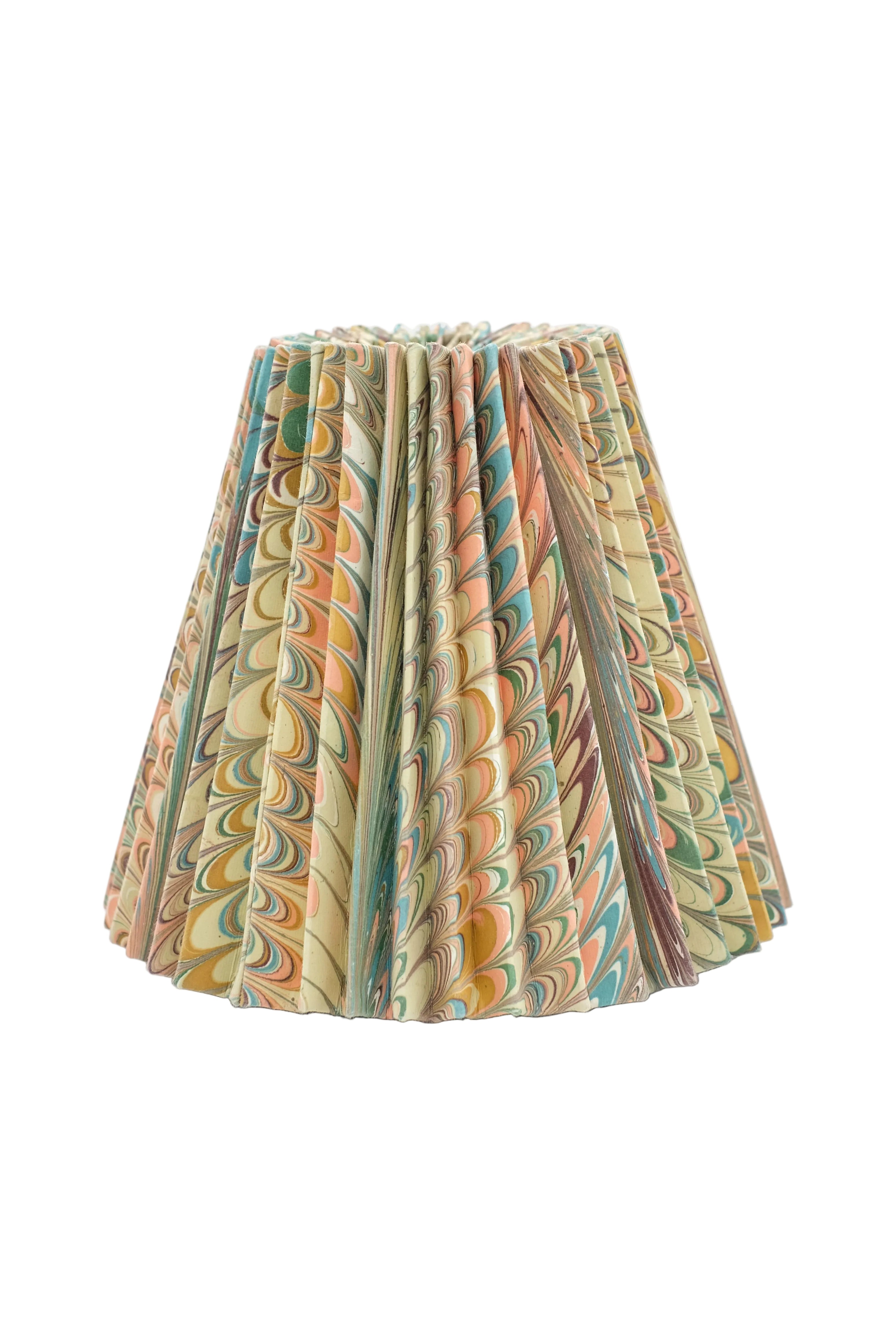 8" Pleated Empire Lampshade in Hand-Marbled