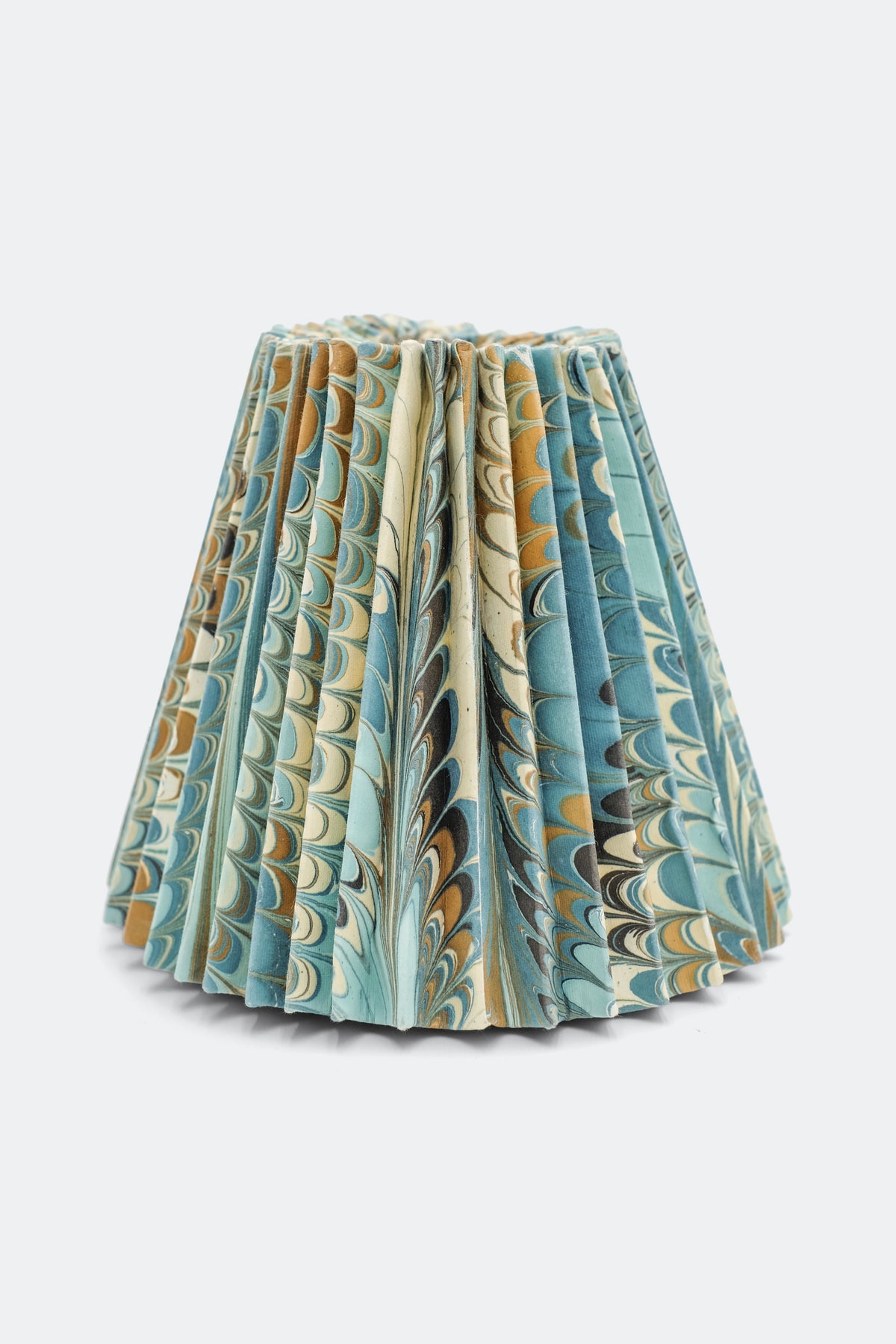 8" Pleated Empire Lampshade in Hand-Marbled