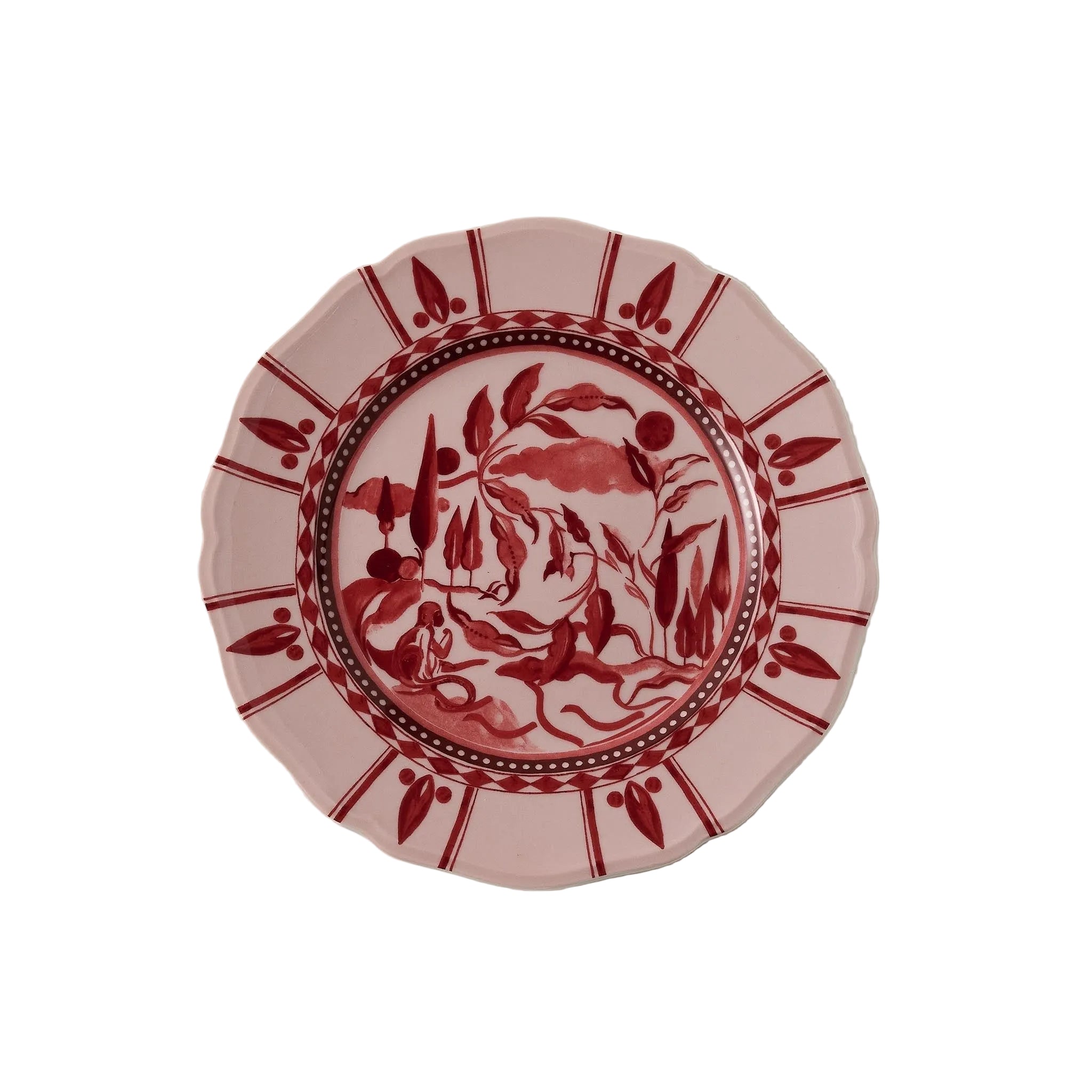 Rêverie des Pins Dessert Plate in Carmin
