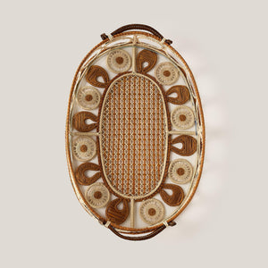 Iraca Palm Leather Tray Small in Paille