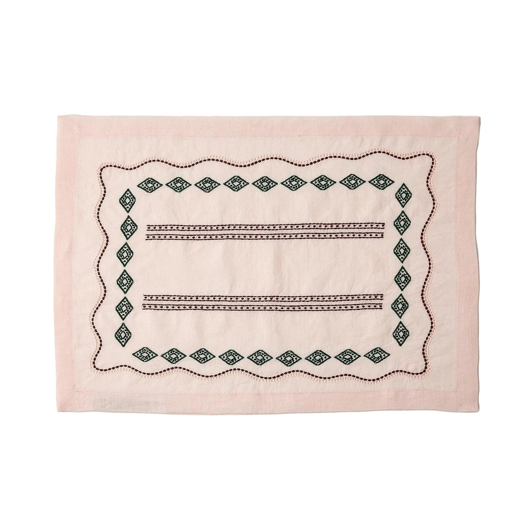 Les Sentiers Placemat in Light Pink