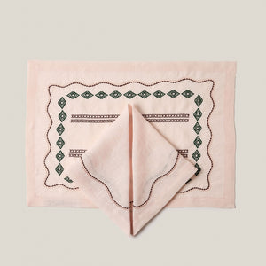 Les Sentiers Placemat in Light Pink