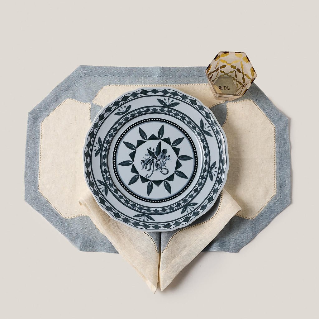 Les Courbes Napkin in Celeste