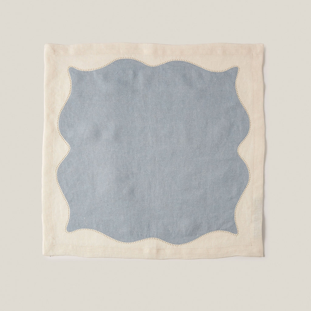 Les Courbes Napkin in Celeste