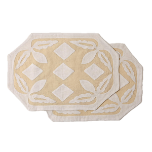 Les Clairs-Obscurs Placemat in Ivory & Light Yellow