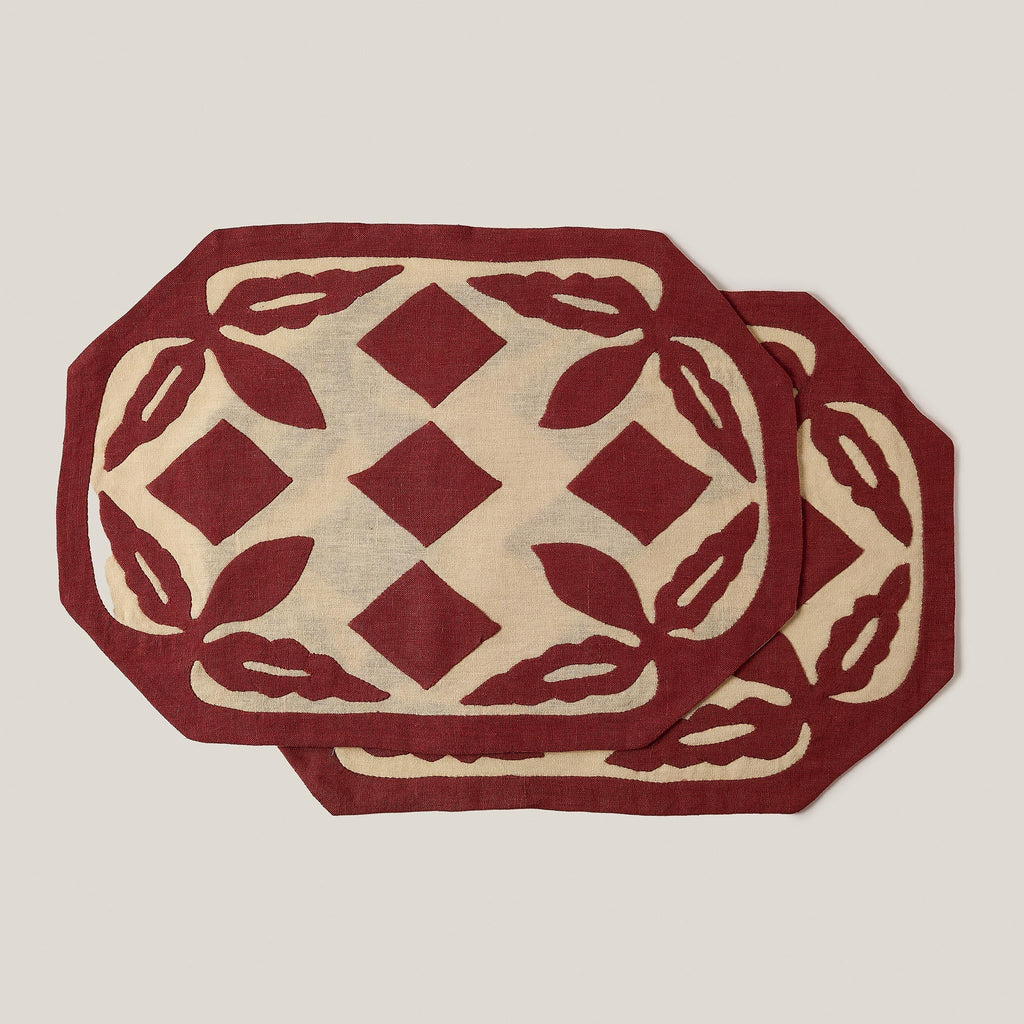 Les Clairs-Obscurs Placemat in Rust & Light Yellow