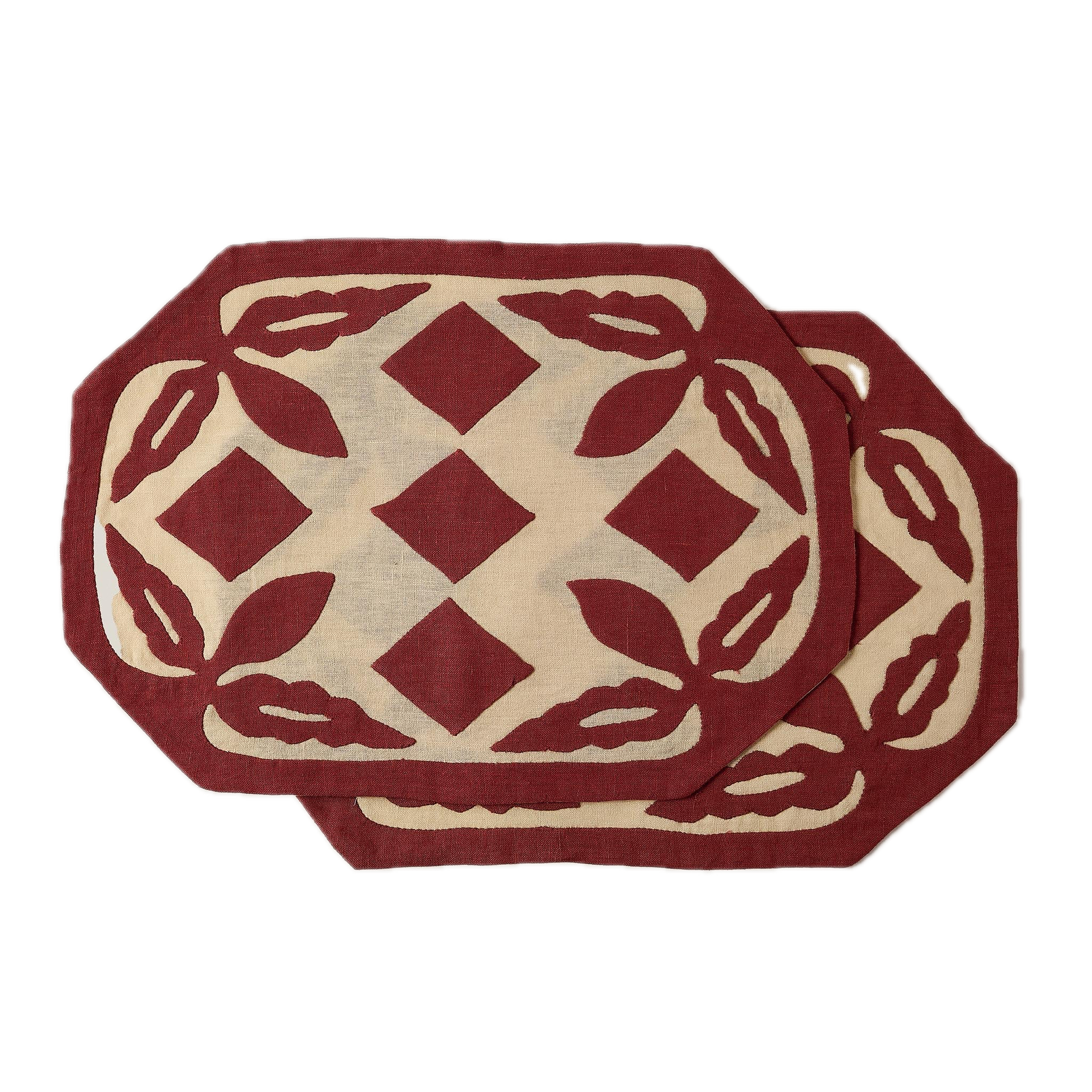 Les Clairs-Obscurs Placemat in Rust & Light Yellow