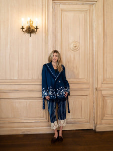 Lena Wrap Jacket in Midnight Garden