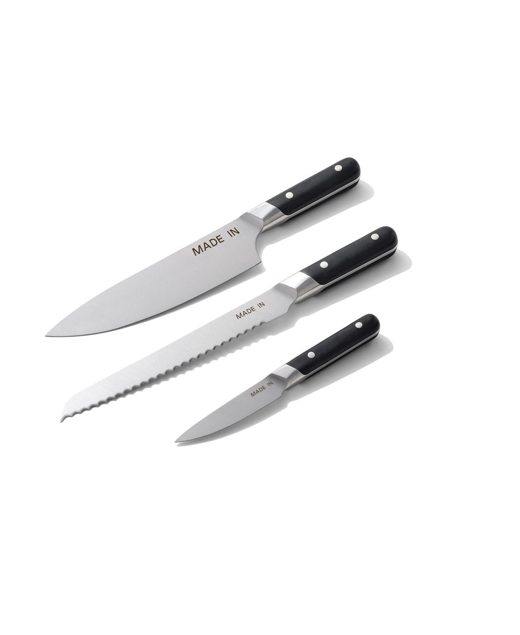 Knife Set in Black, Set of 3