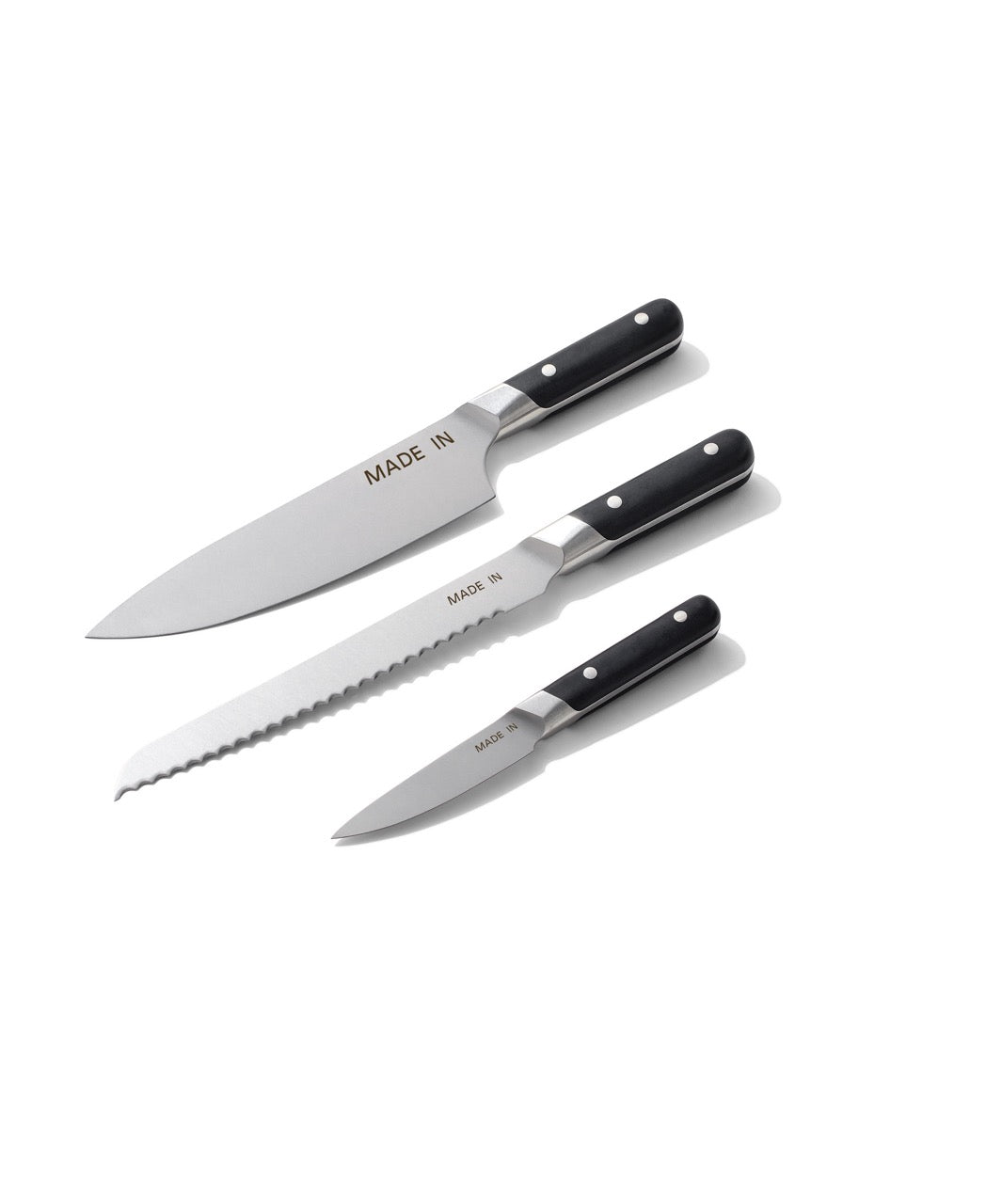 Knife Set in Black, Set of 3