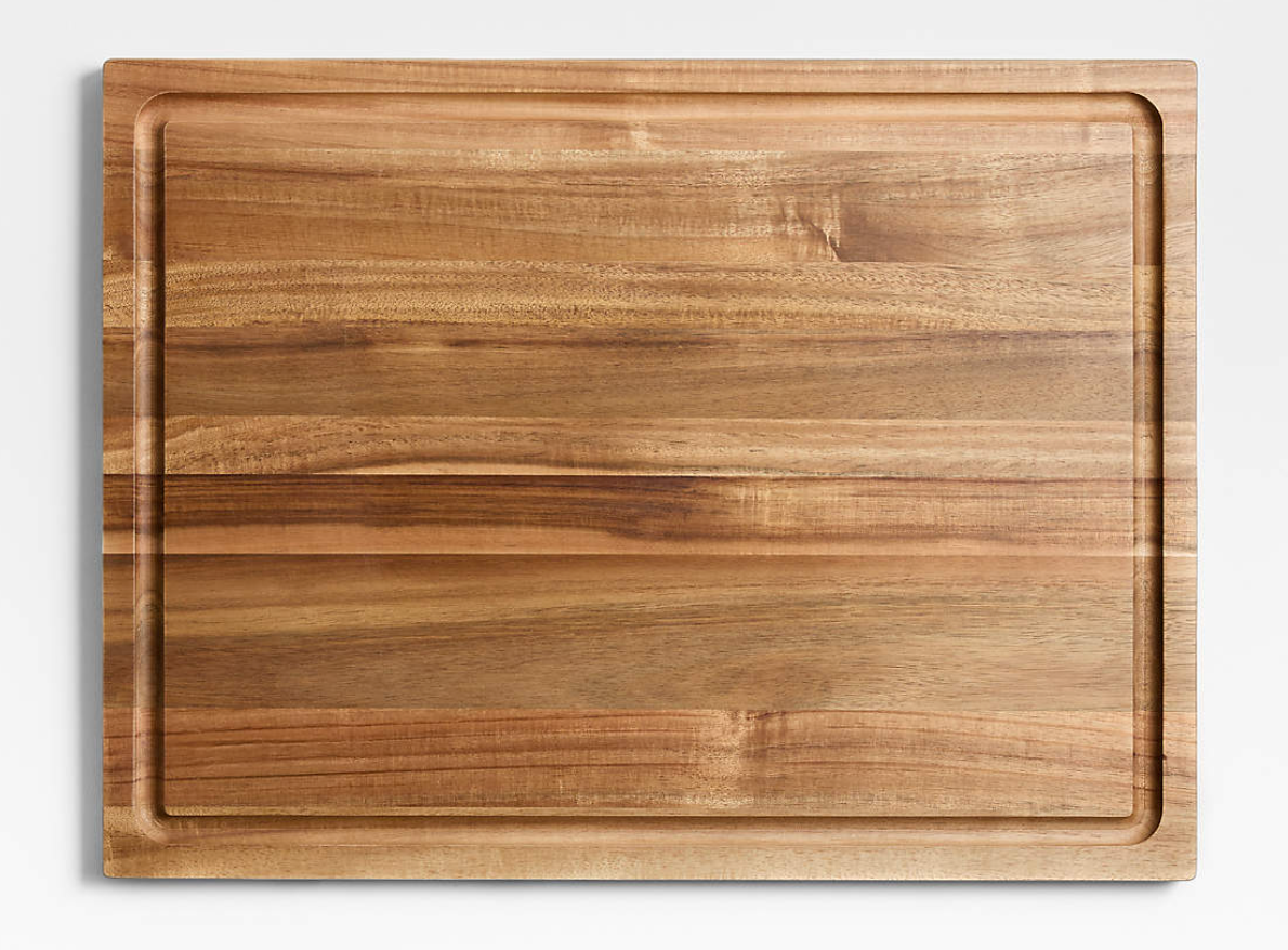 Crate & Barrel Acacia Wood Cutting Board 20"x15"x0.75"