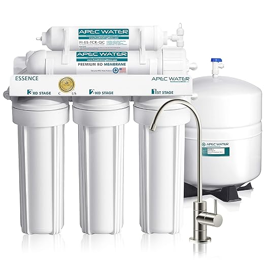 APEC Water Systems ROES-50 Essence Series Top Tier 5-Stage WQA Certified Ultra Safe Reverse Osmosis Drinking Water Filter System