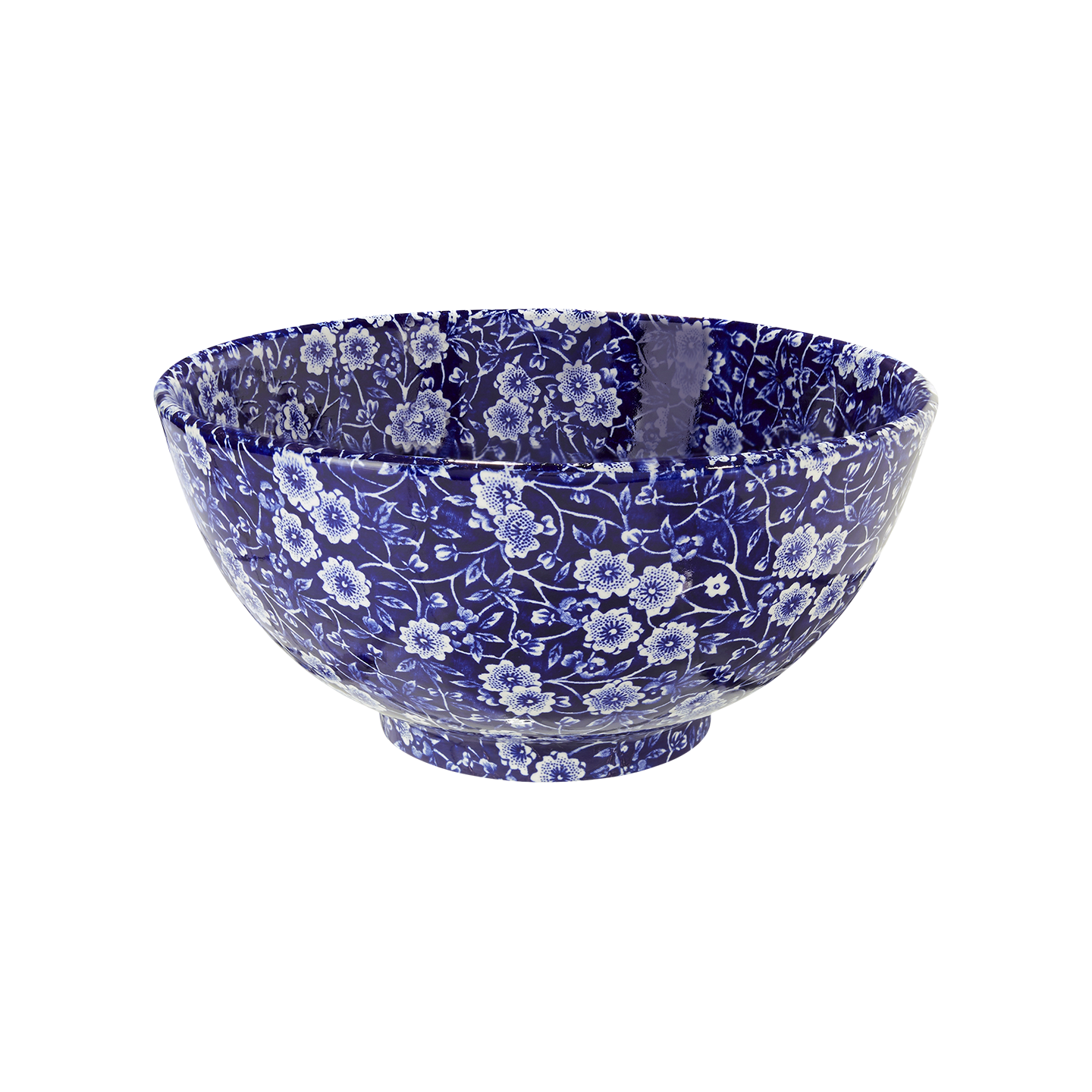 Blue Calico Medium Footed Bowl
