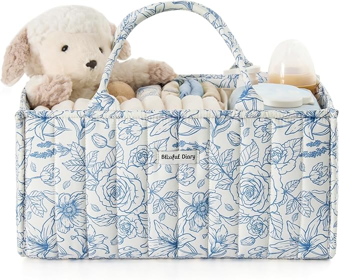 Blissful Diary Floral Diaper Caddy Organizer