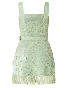 Sarah Bird Mini Dress in Minty Green
