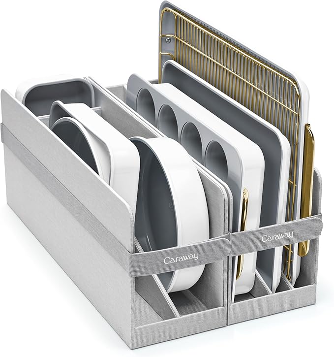 Caraway Nonstick Ceramic Bakeware Set (11 Pieces) - White/Gold