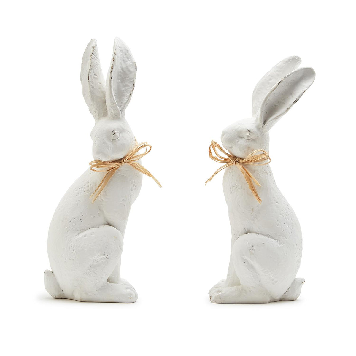 Hare Comes Easter White Rabbits, Set of 2