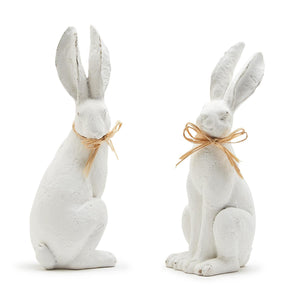 Hare Comes Easter White Rabbits, Set of 2