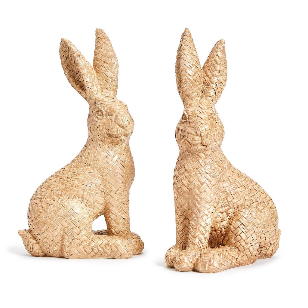 Basket Weave Pattern Easter Bunnies, Set of 2