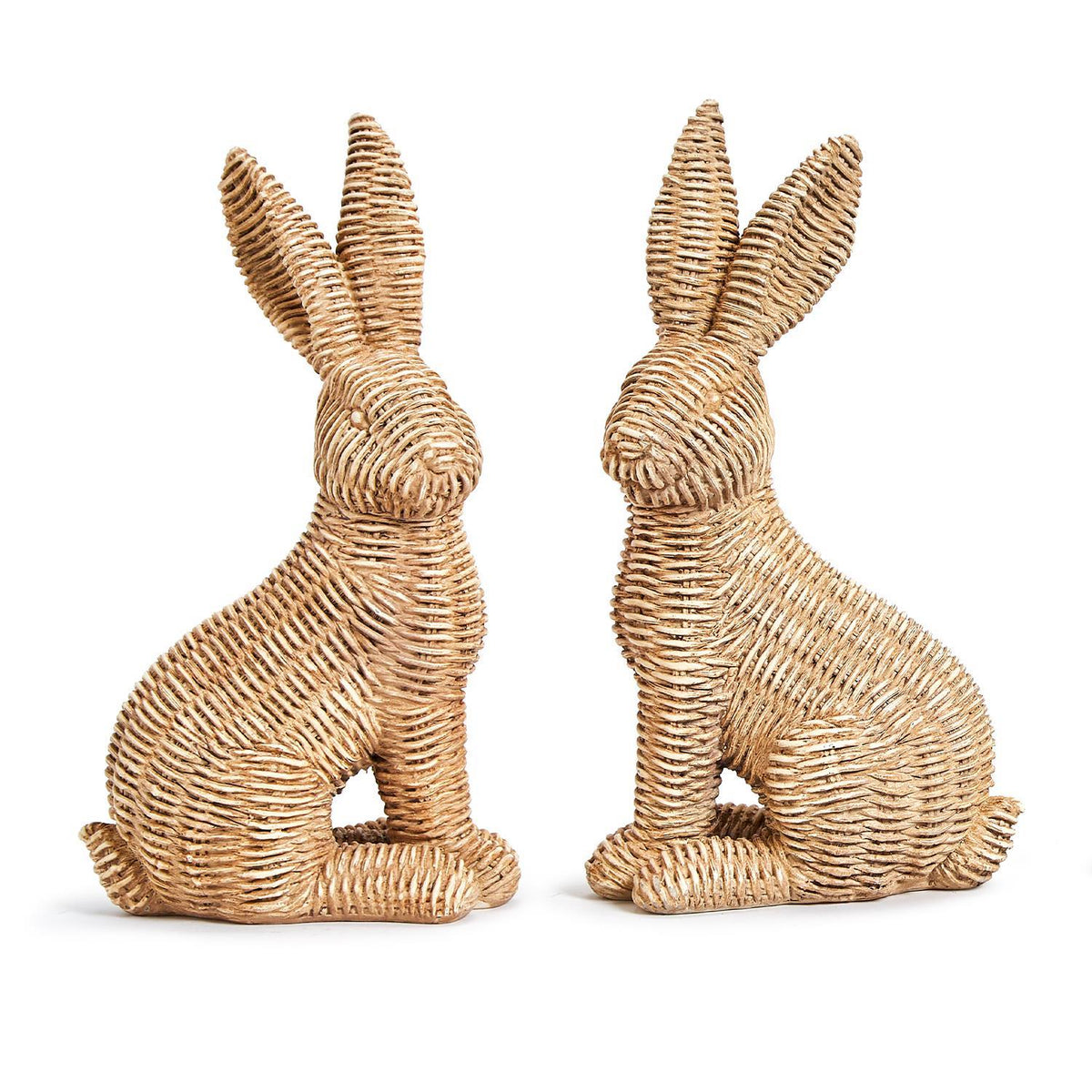 Rattan Weave Pattern Easter Bunnies, Set of 2