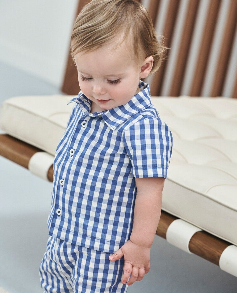 Baby Poplin Button Up Shirt & Pants Set