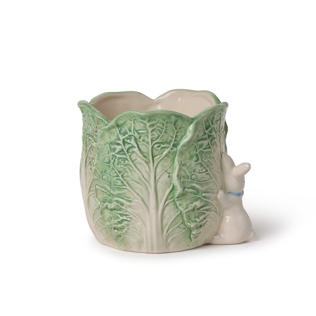 Cabbage and Bunny Cachepots, Set of 2
