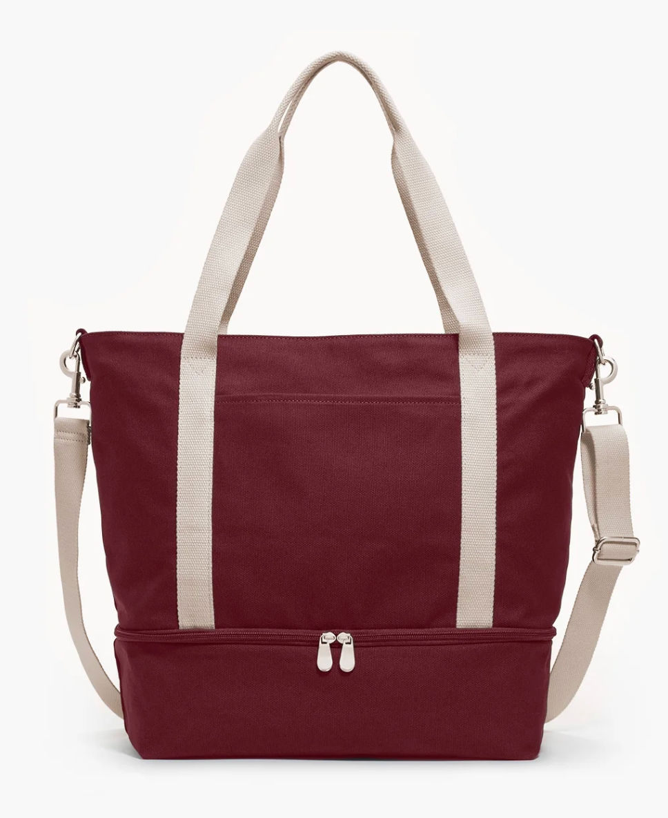 Catalina Deluxe Tote - Red with white handles