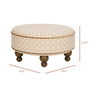 Astre Ottoman by Nate Berkus in Performance Bronze Star Eco-Crossweave with Toffee Feet