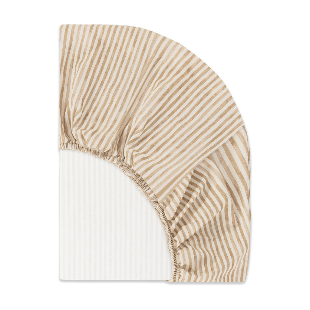 Mini Crib Sheet in GOTS Certified Organic Brushed Cotton by Nate Berkus in Autumn Stripe