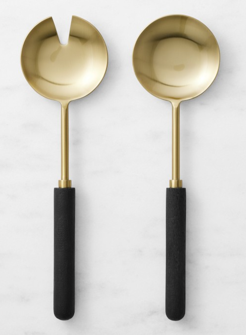 Black Wood Salad Servers