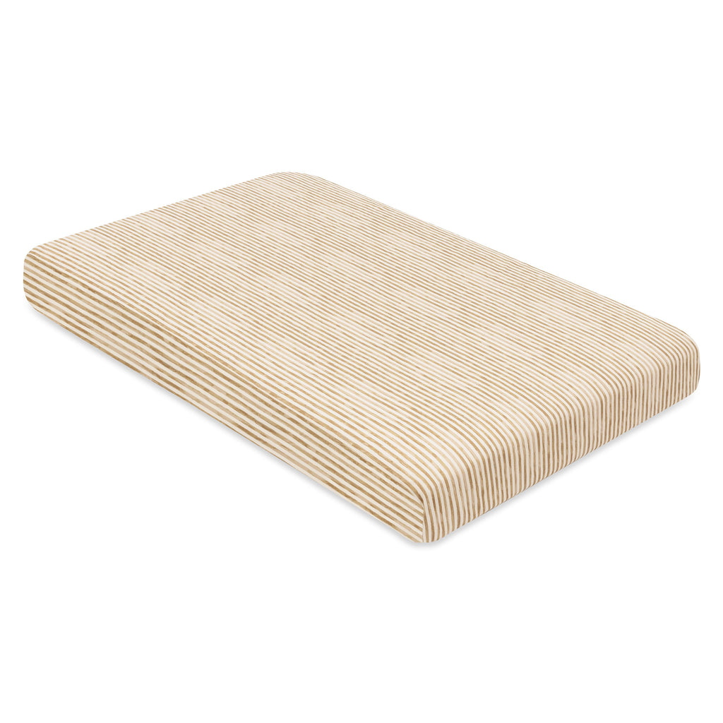 Mini Crib Sheet in GOTS Certified Organic Brushed Cotton by Nate Berkus in Autumn Stripe