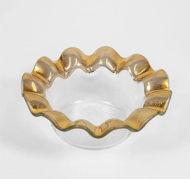 Annie Glass 7 ¾" Wine Coaster - Gold