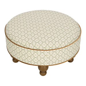 Astre Ottoman by Nate Berkus in Performance Olive Star Eco-Crossweave with Toffee Feet