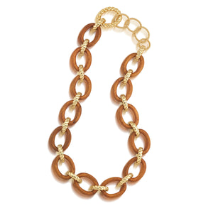 Earth Goddess Link Necklace in Teak