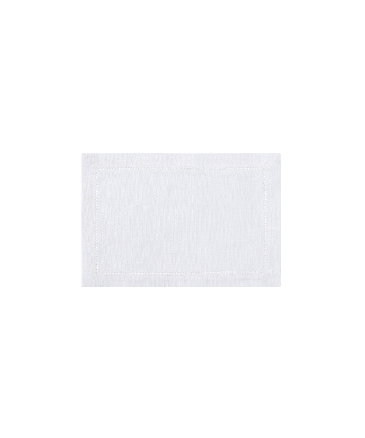 Classic Hemstitch Linen Cocktail Napkin, White
