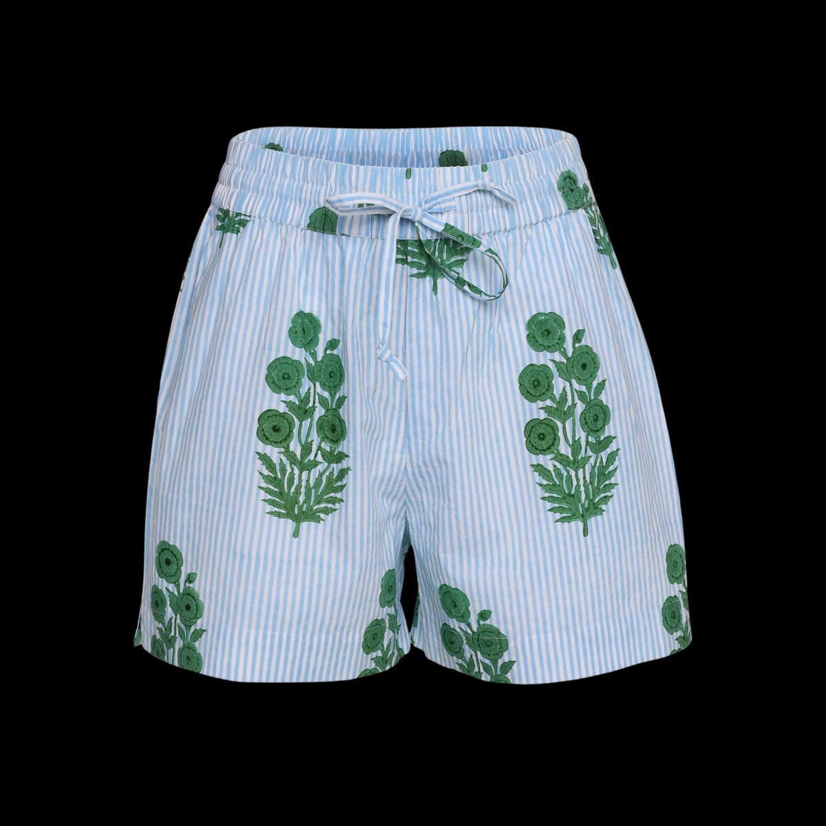 Drawstring Short in Bluebell & Sage