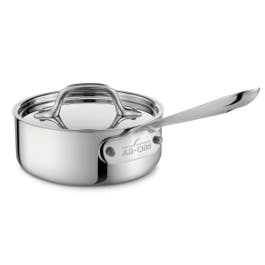 D3 Stainless 3-ply Bonded Cookware, Sauce Pan with lid, 1 quart