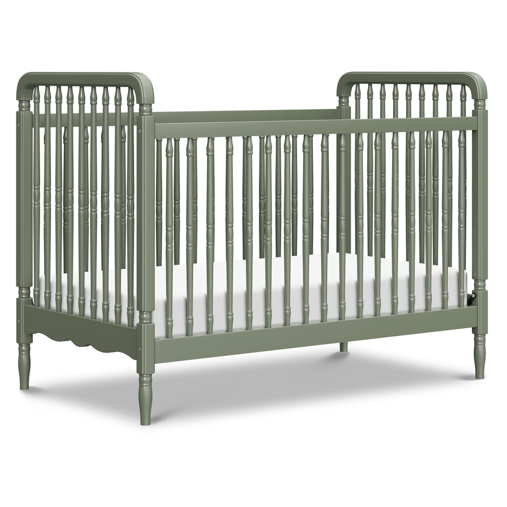 Liberty 3-in-1 Convertible Spindle Crib with Toddler Bed Conversion Kit in Juniper
