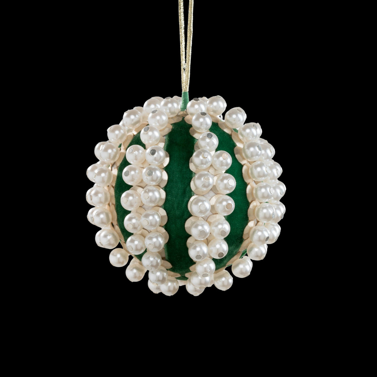 Pearl and Velvet Ball Ornament