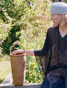 Flower Market Basket in Brown