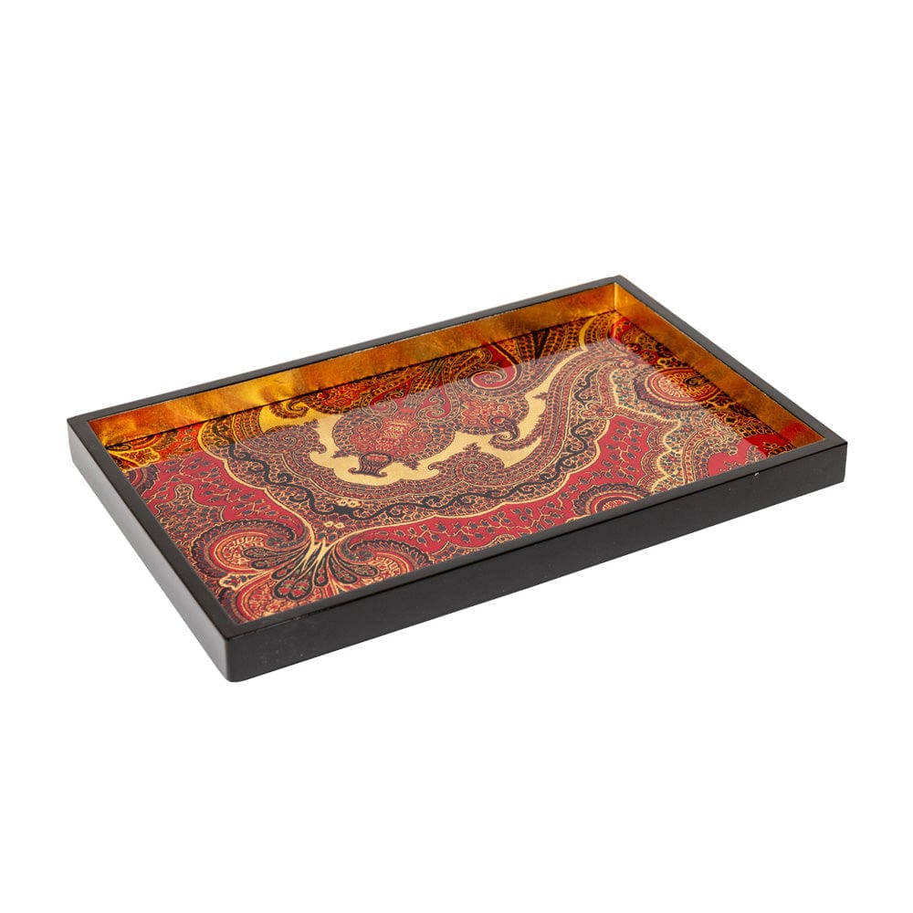 Jaipur Crimson Lacquer Small Rectangle Tray