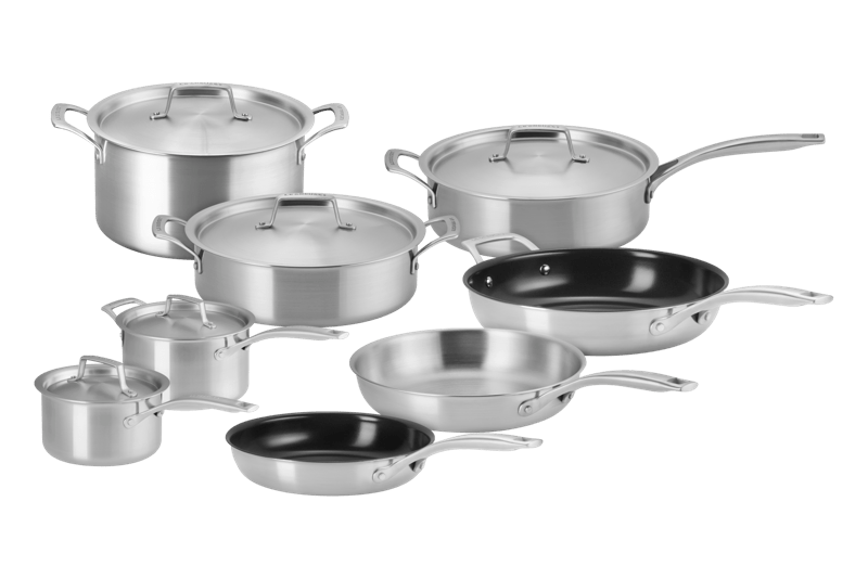 Essential Stainless Steel 13-Piece Cookware Set