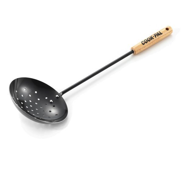 Classic Black Carbon Steel Wok Tool in 18" Skimmer