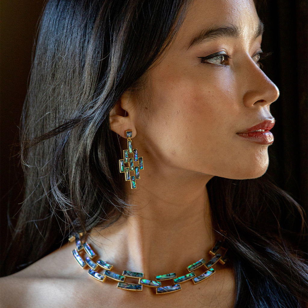 Pathway Post Drop Earrings in Abalone