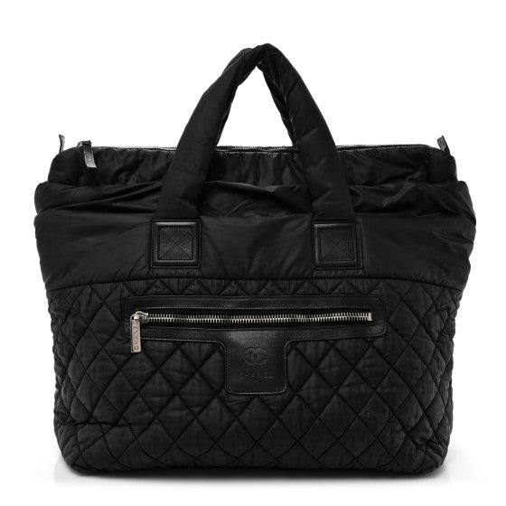 Chanel Nylon Quilted Large Coco Cocoon Tote Black