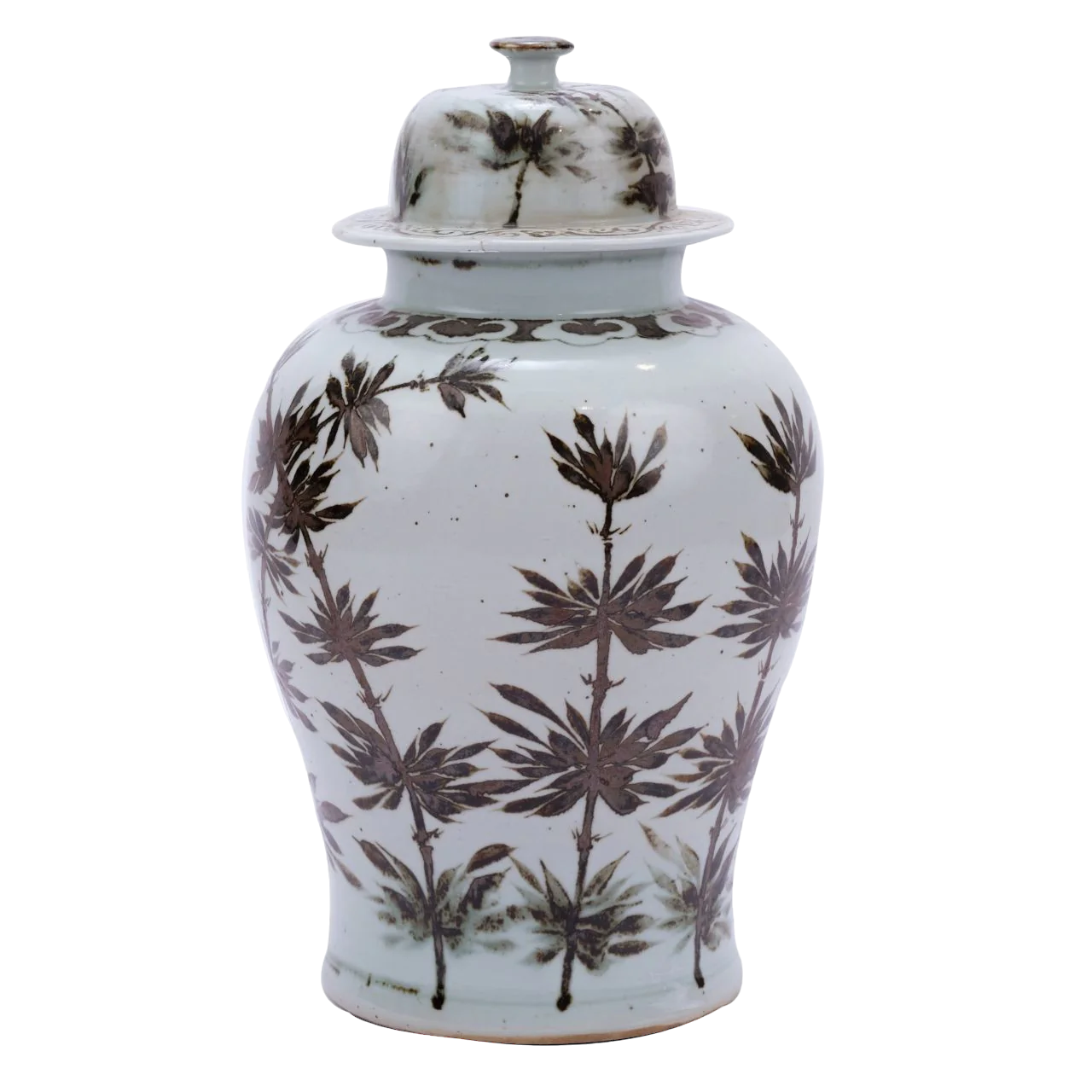 Rusty Brown Bamboo Temple Jar