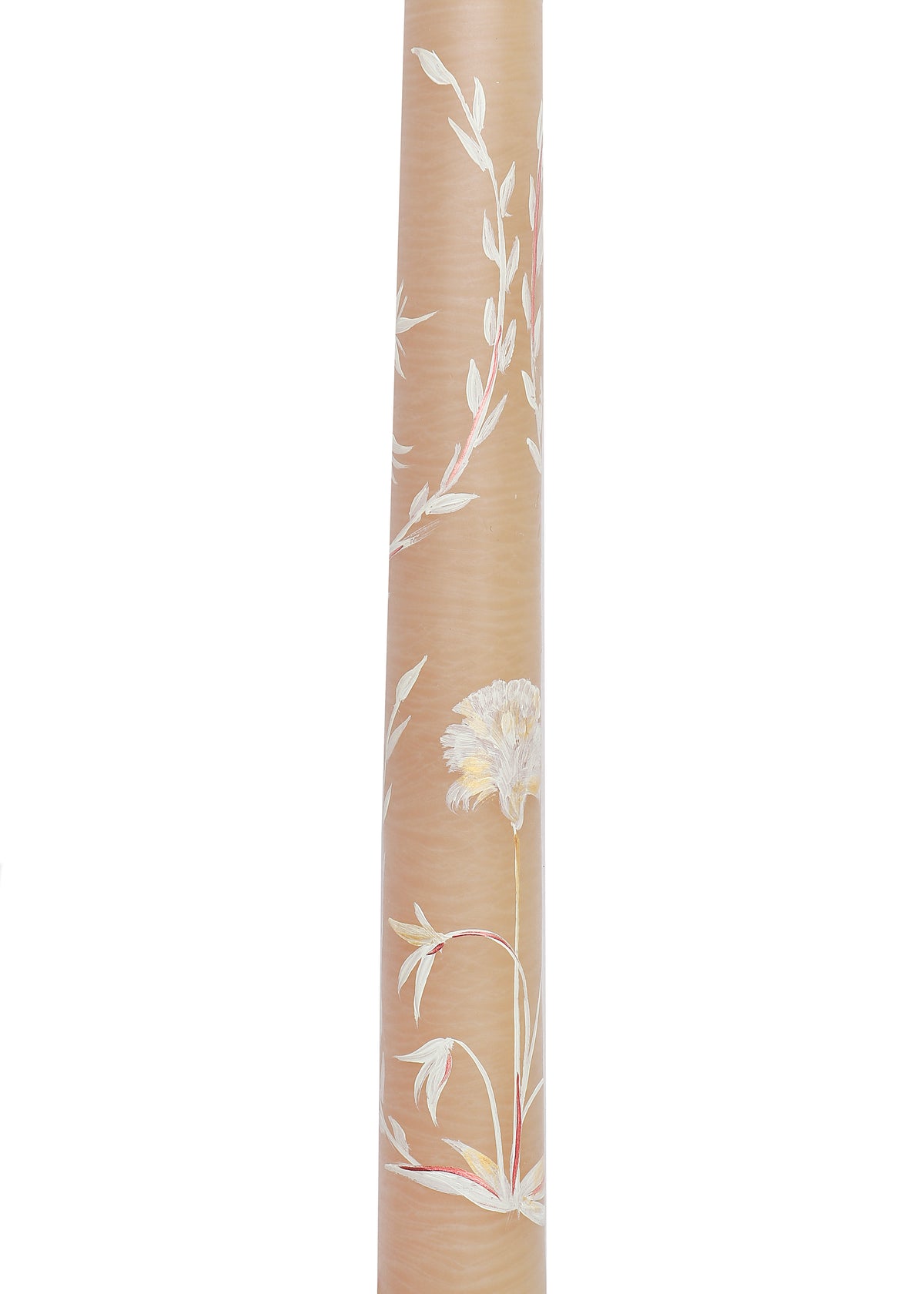 Ivory Bloom Hand-Painted Taper Candles, Set of Two